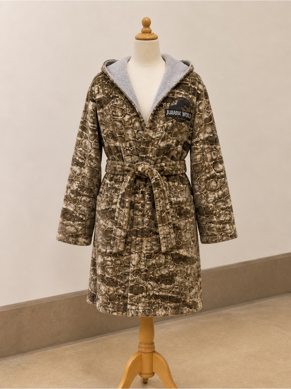 Molo Jurassic World Robe Dinosaur Back Hooded size 13/14